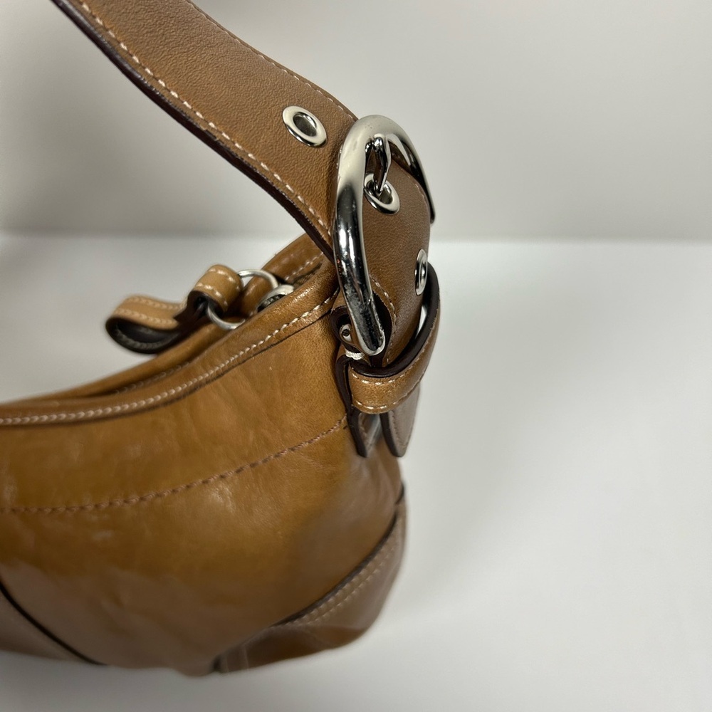 Vintage Coach Y2K Soho Hobo Carmel Brown Leather Mini bag #9541 - Picture 8 of 17